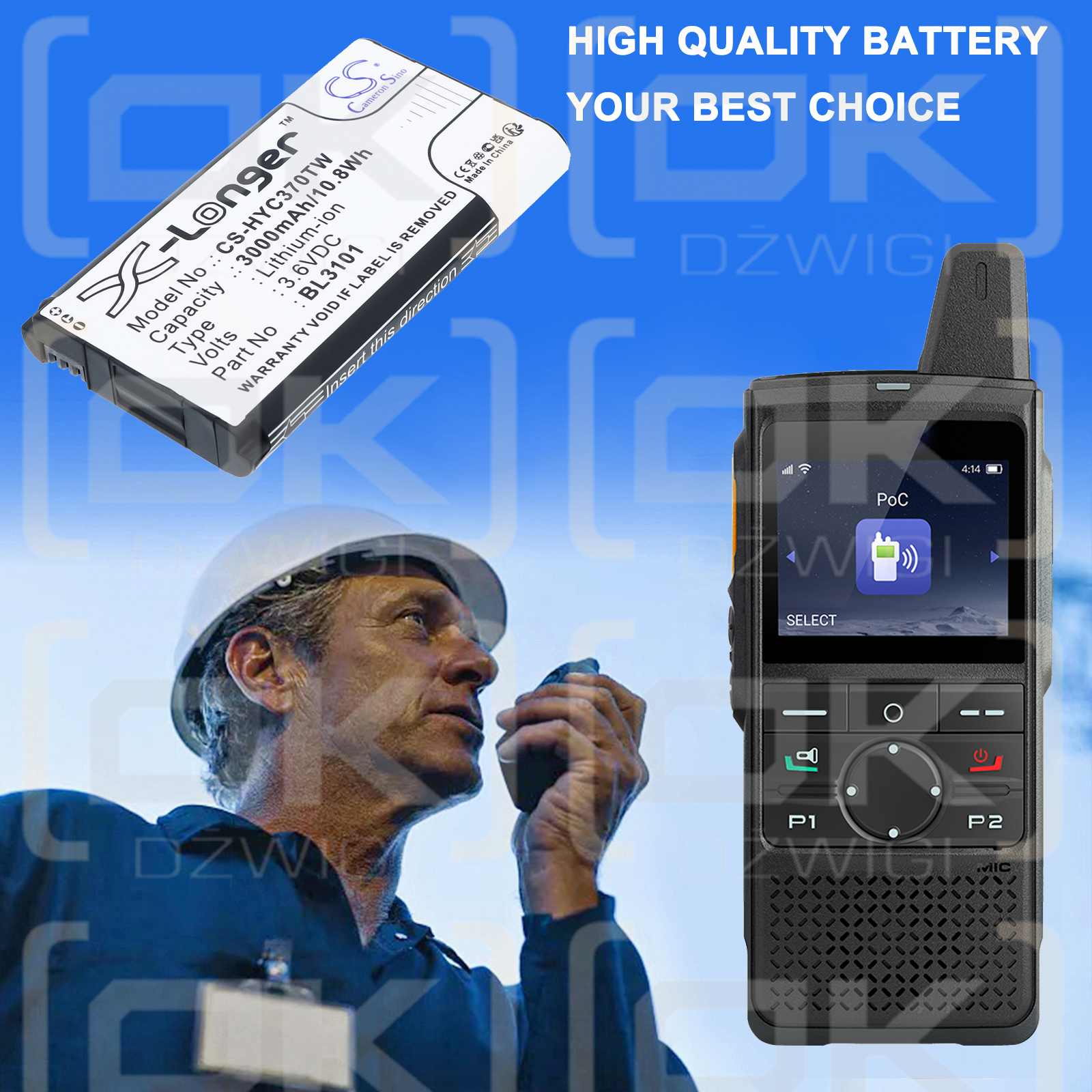 Hytera PNC370 / BL3101 3000 mAh Li-ion 3,6 V (Cameron Sino)