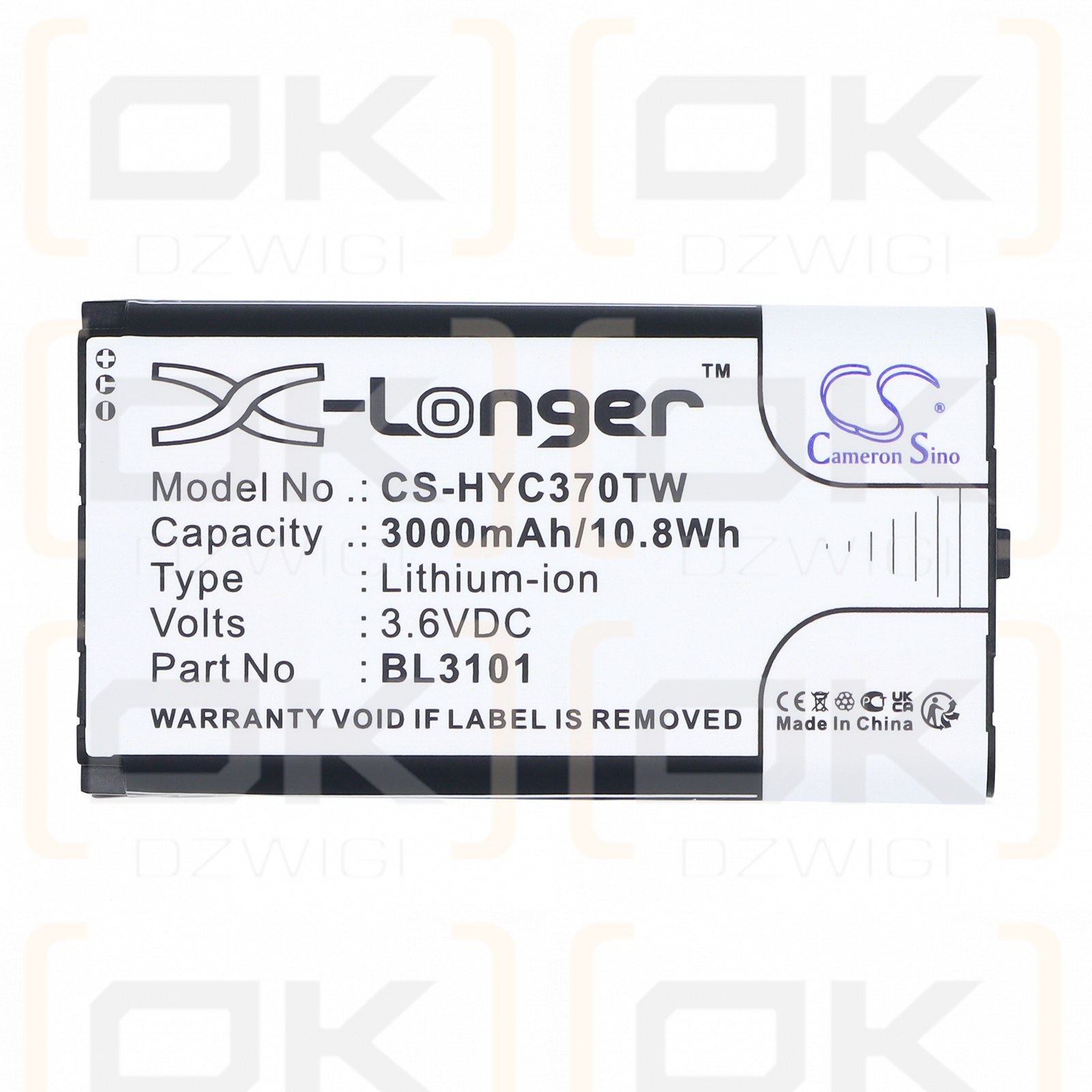 Hytera PNC370 / BL3101 3000 mAh Li-ion 3,6 V (Cameron Sino)