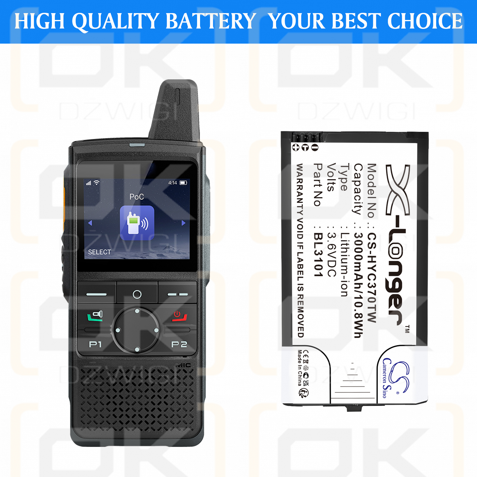 Hytera PNC370 / BL3101 3000 mAh Li-ion 3,6 V (Cameron Sino)