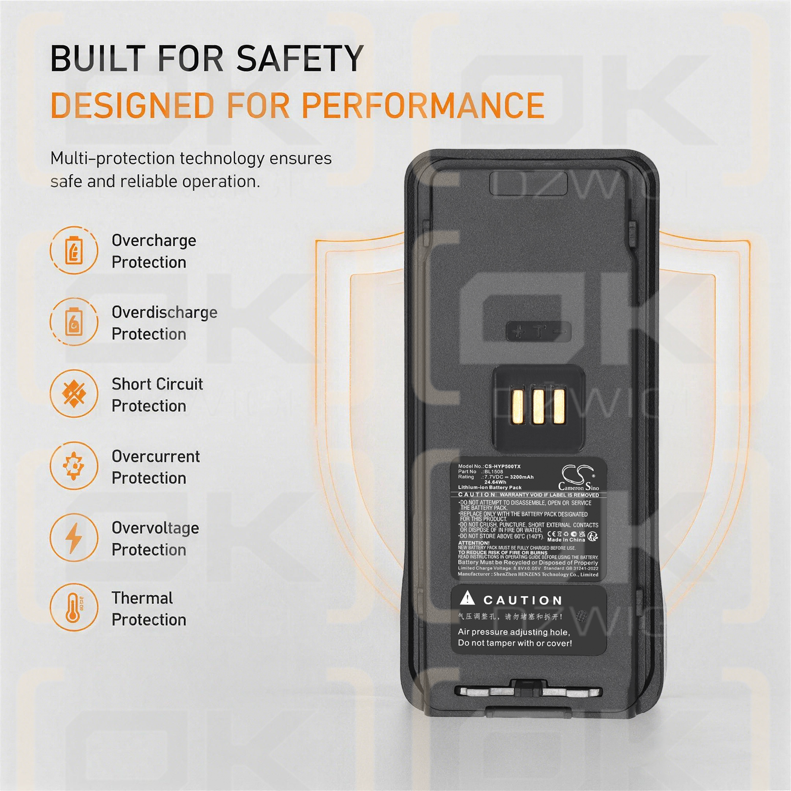 Сменный аккумулятор для Hytera HP660 / BL1508 3200 мАч Li-ion 7,7 В (Cameron Sino)