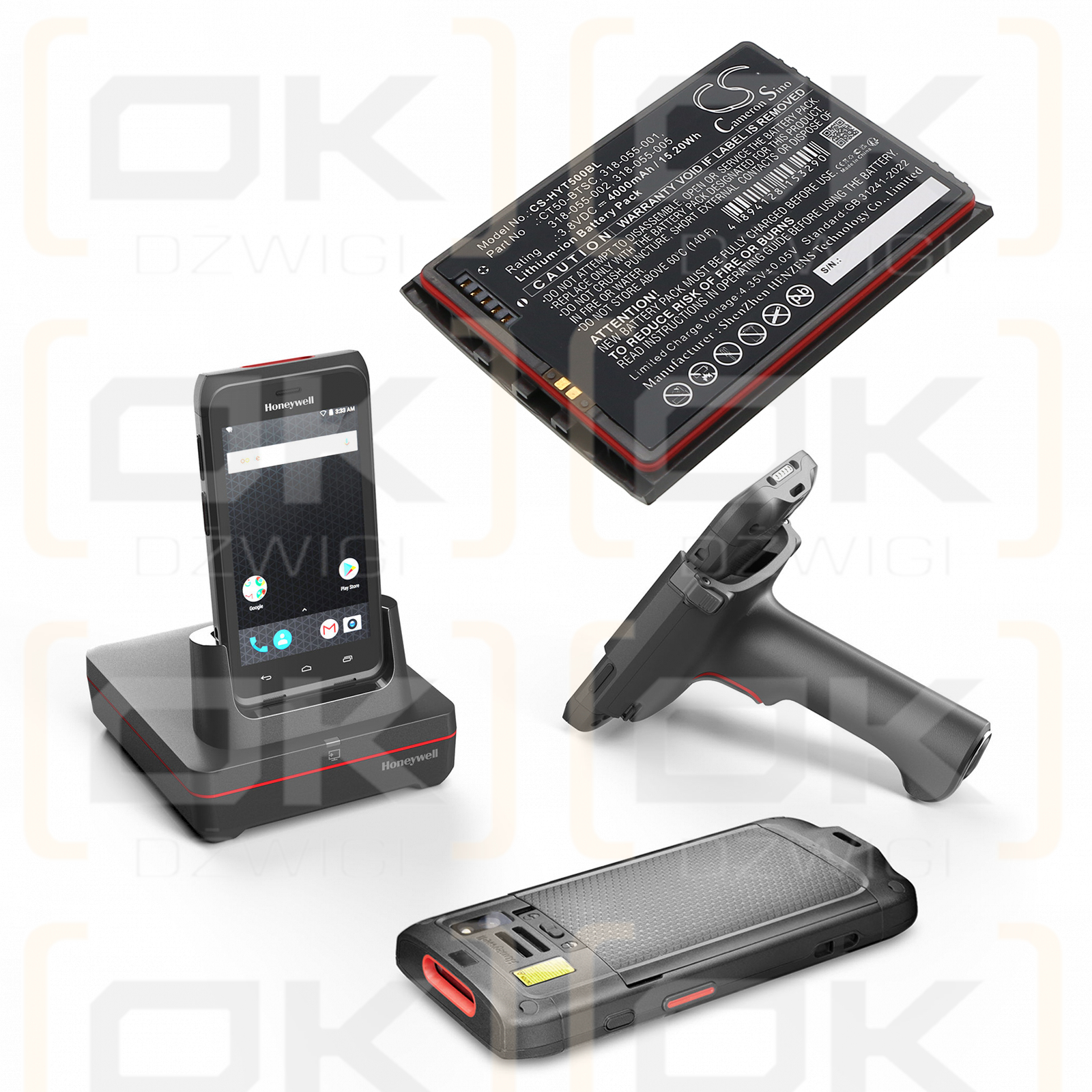 Honeywell CT40XP / 318-055-005 4000mAh Li-ion 3.8V (Cameron Sino)