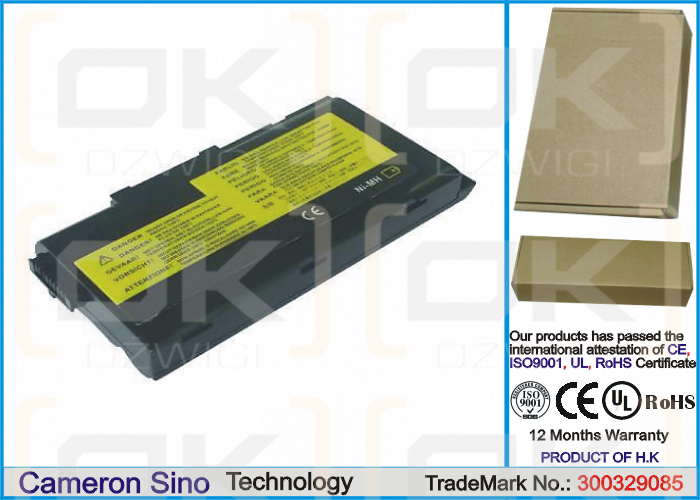 IBM ThinkPad i1241 / 02K6680 4500 mAh Ni-MH 9,6 V (Cameron Sino)