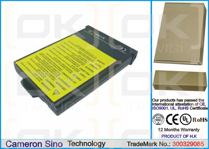 IBM ThinkPad i1500 2621-XXX / 02K6601 6600 mAh Li-Ion 10,8 V (Cameron Sino)