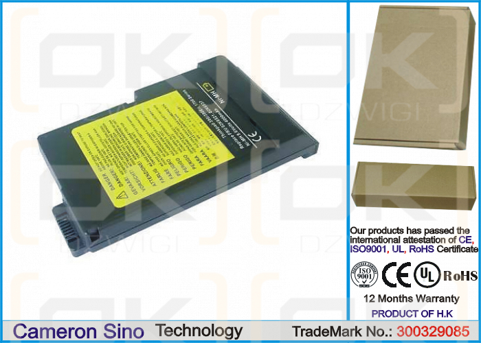 IBM ThinkPad i1750 / 02K6536 4000 mAh Ni-MH 9,6 V (Cameron Sino)
