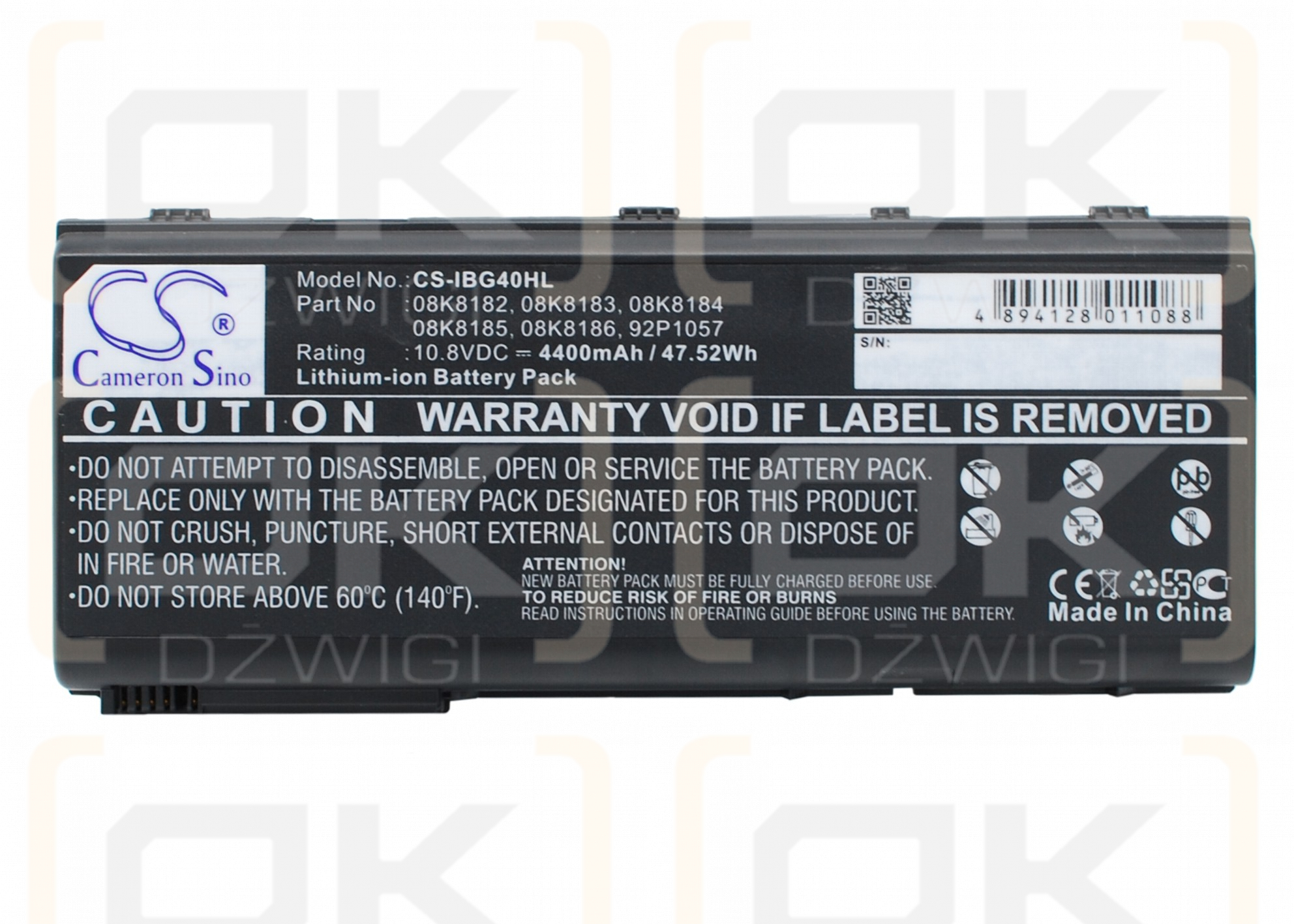 IBM ThinkPad G41-2881 / 08K8182 4400 mAh Li-Ion 10,8 V (Cameron Sino)