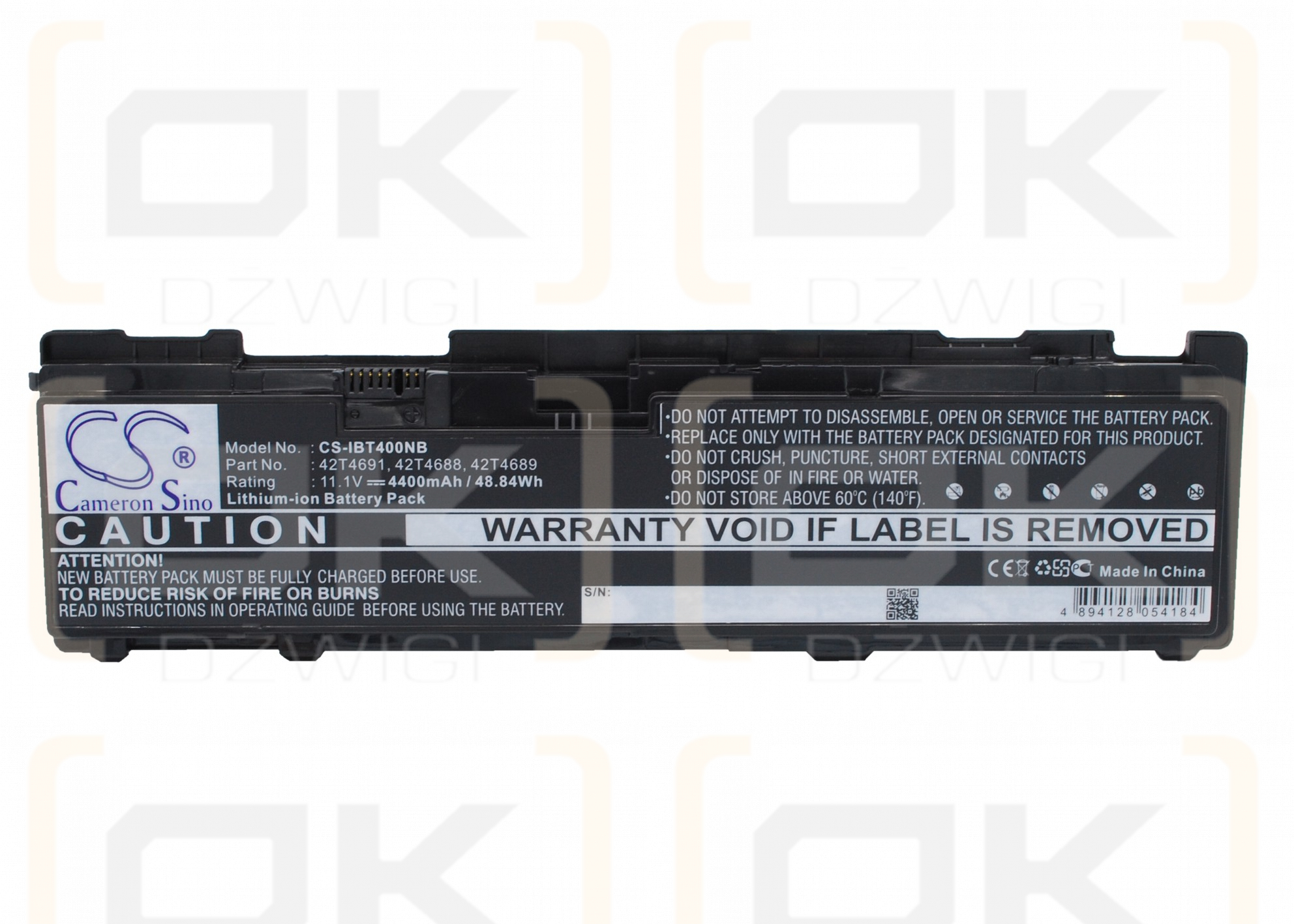 Lenovo ThinkPad T410s / 51J0497 4400mAh Li-ion 11.1V (Cameron Sino)