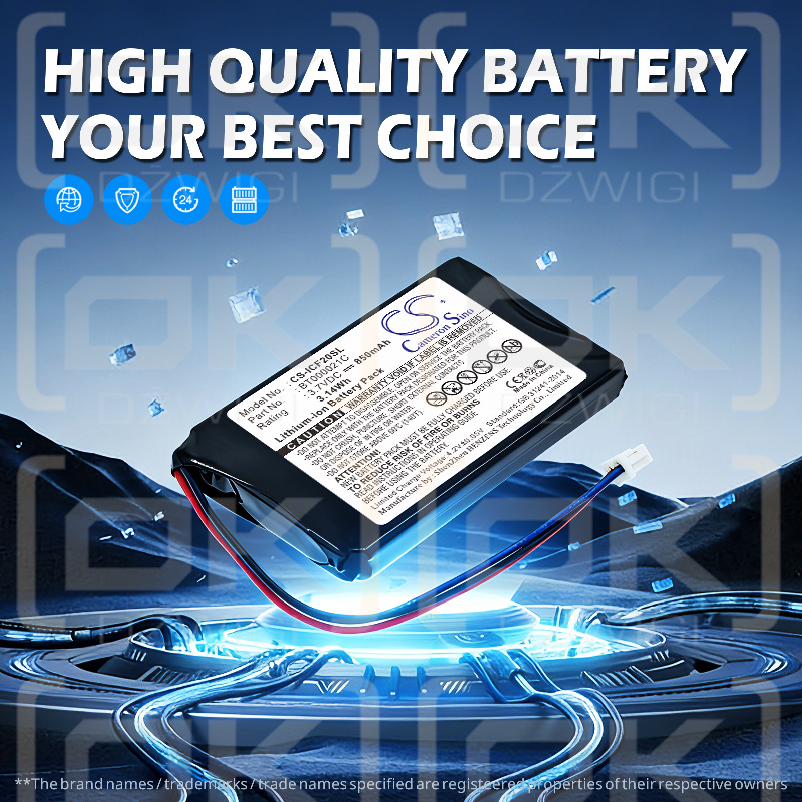 Navman F50 / BT000021C 850 мАч Li-ion 3,7 В (Cameron Sino)