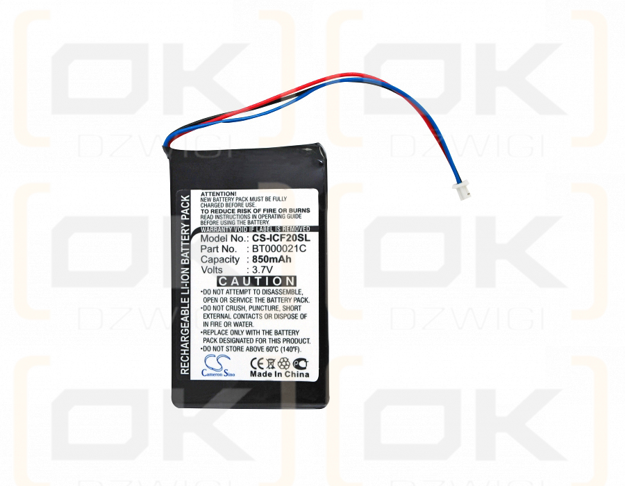 Navman F50 / BT000021C 850 mAh Li-Ion 3,7 V (Cameron Sino)