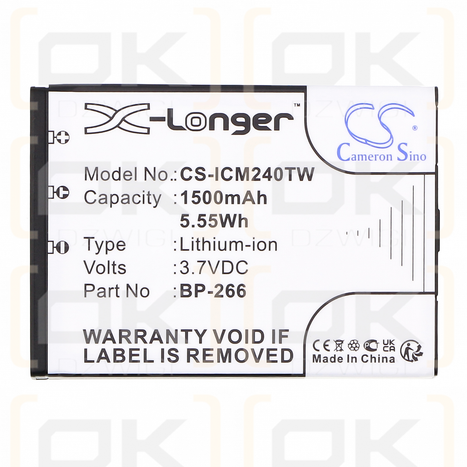 Polmar NAVY-015F / PB-19 1500mAh Li-ion 3.7V (Cameron Sino)