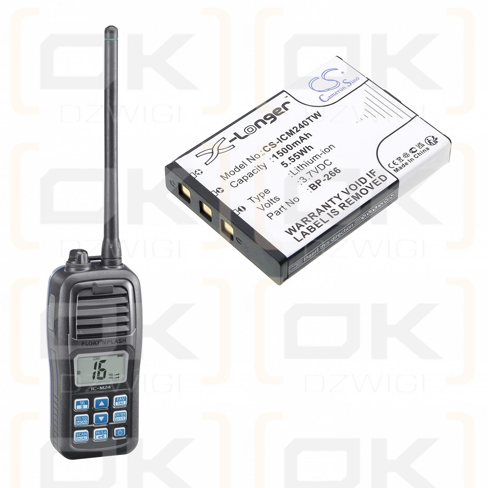 Polmar NAVY-015F / PB-19 1500mAh Li-ion 3.7V (Cameron Sino)