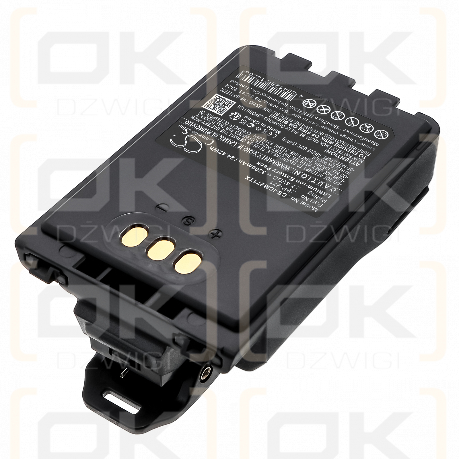 Batería de iones de litio Icom IC-51E/BP-271 de 3300 mAh y 7,4 V (Cameron Sino)