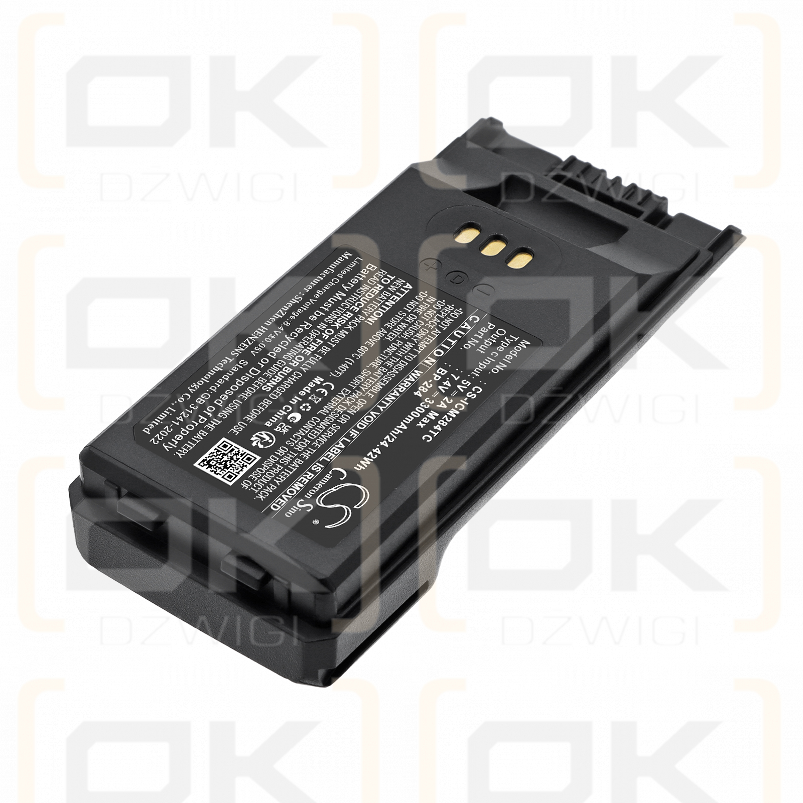 Batería de repuesto para Icom IP740D / BP-283, 3300 mAh, iones de litio, 7,4 V (Cameron Sino)