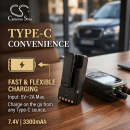 Batería de repuesto para Icom IP740D / BP-283, 3300 mAh, iones de litio, 7,4 V (Cameron Sino)