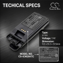 Batería de repuesto para Icom IP740D / BP-283, 3300 mAh, iones de litio, 7,4 V (Cameron Sino)