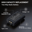 Batería de repuesto para Icom IC-M73J / BP-269, 1500 mAh, iones de litio, 7,4 V (Cameron Sino)