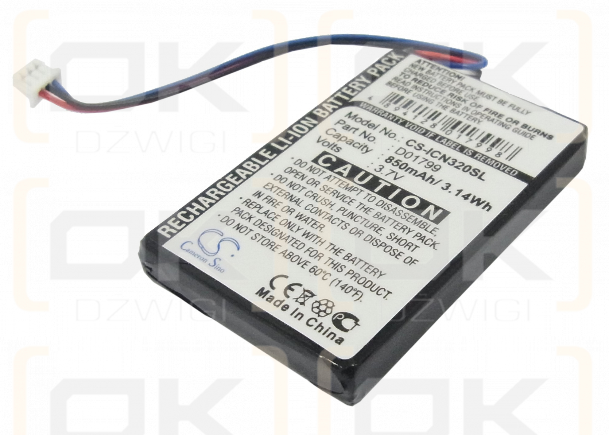 Navman iCN330 850mAh Li-ion 3.7V (Cameron Sino)