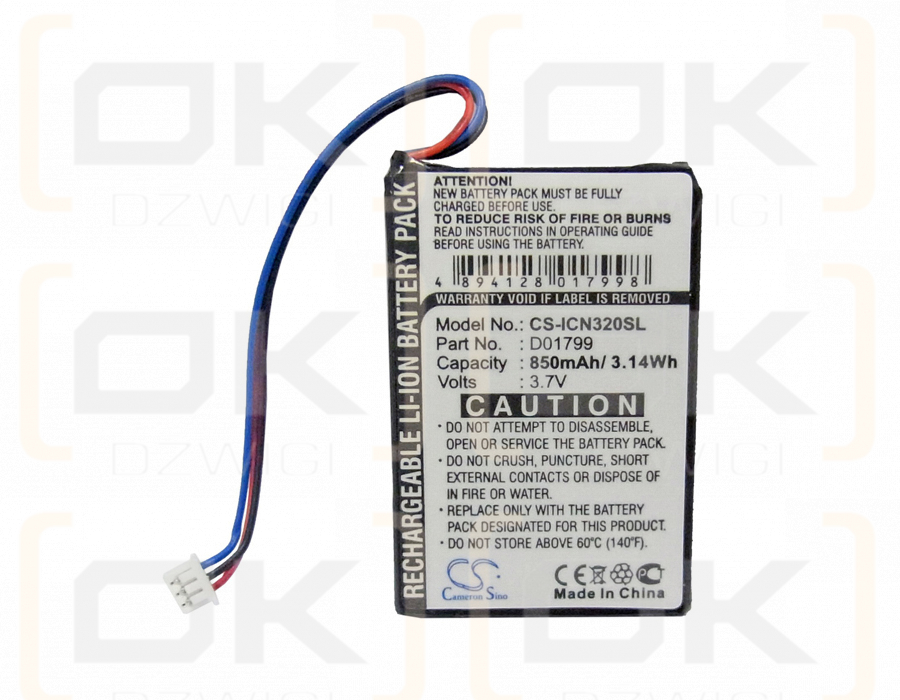 Navman iCN330 850mAh Li-ion 3.7V (Cameron Sino)