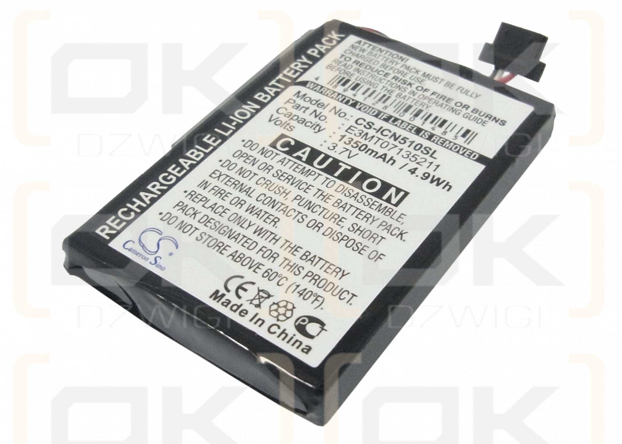 Navman iCN550 / E3MT07135211 1350mAh Li-ion 3.7V (Cameron Sino)