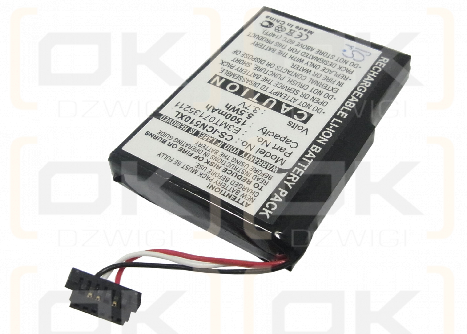 Navman iCN550 / E3MT07135211 1500mAh Li-ion 3.7V (Cameron Sino)