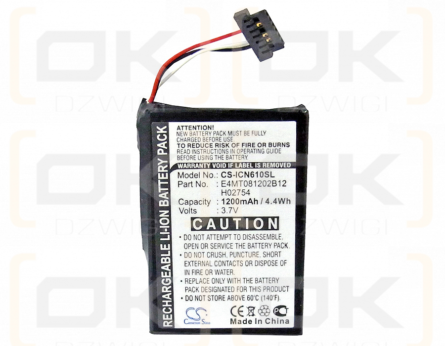 Navman N60i Navpix / E4MT081202B12 1200 mAh Li-Ion 3,7 V (Cameron Sino)