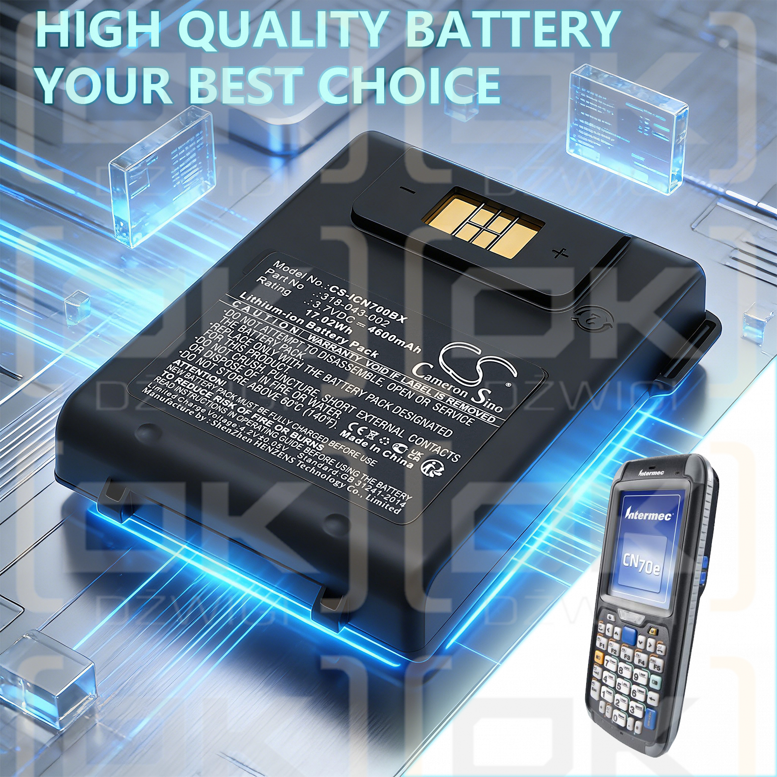 Intermec CN75E / 318-043-002 4600 mAh Li-ion 3.7 V (Cameron Sino)