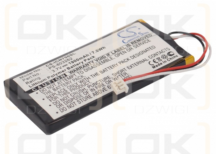 Navman iCN750 / PS-803262 1900mAh Li-Polymer 3.7V (Cameron Sino)