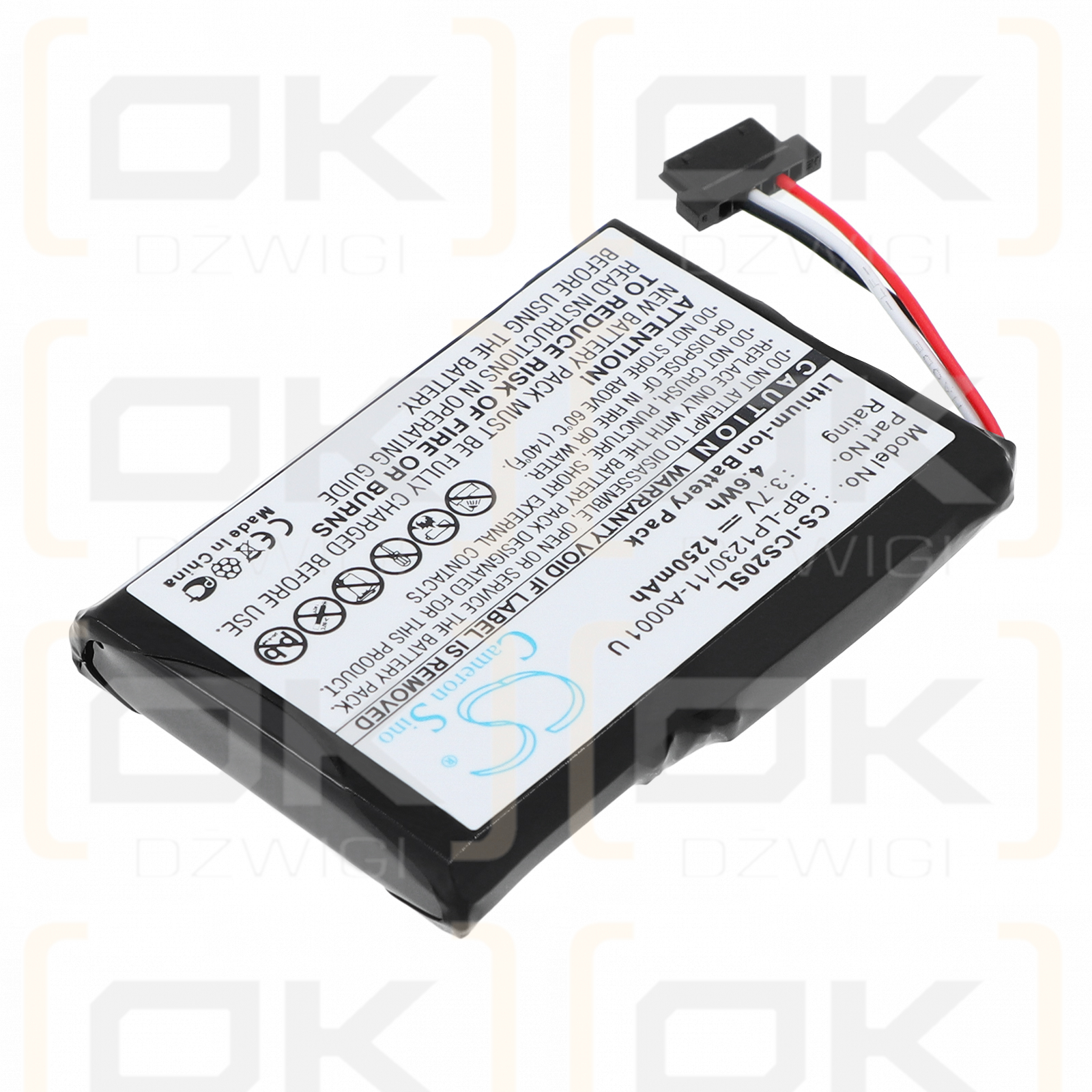 Navman S20 / 541380530002 1250 mAh Li-ion 3,7 V (Cameron Sino)