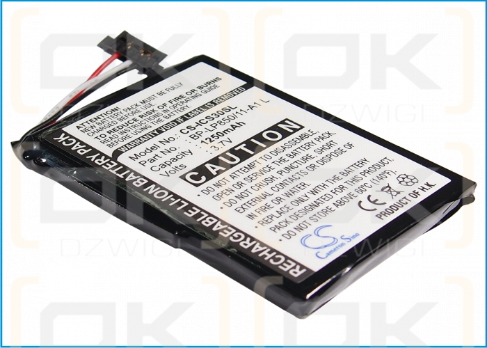 Navman S90i / BP-LP850/11-A1 L 1250mAh Li-ion 3.7V (Cameron Sino)