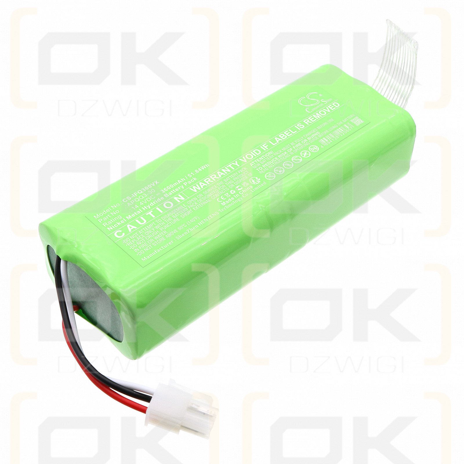 Infinuvo Cleanmate QQ3-LT II / APQQ3-30 3600mAh Ni-MH 14.4V (Cameron Sino)