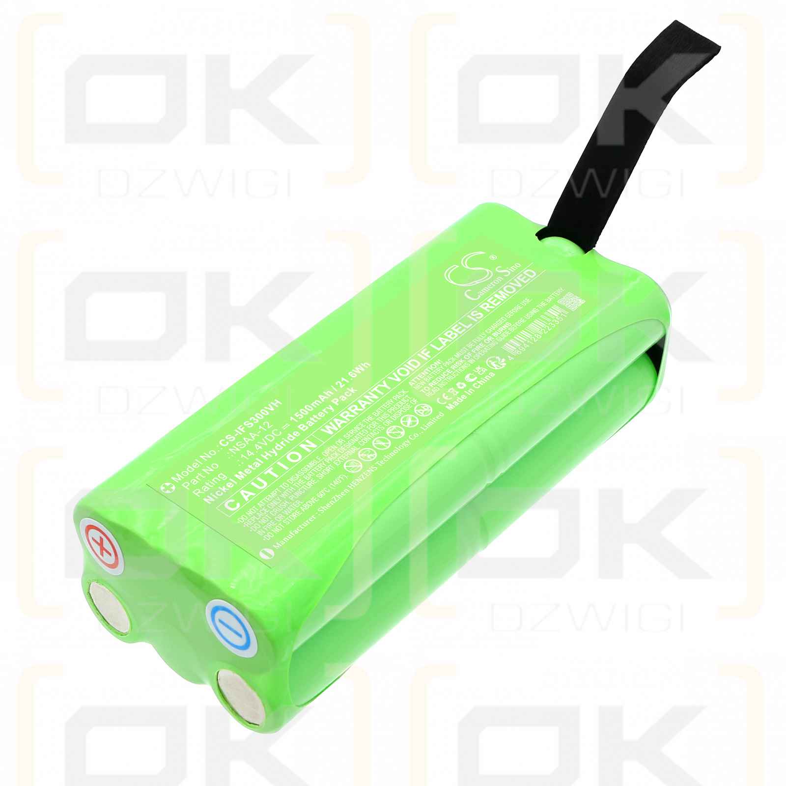 Infinuvo Cleanmate S400 / NSAA-12 1500 mAh Ni-MH 14.4 V (Cameron Sino)