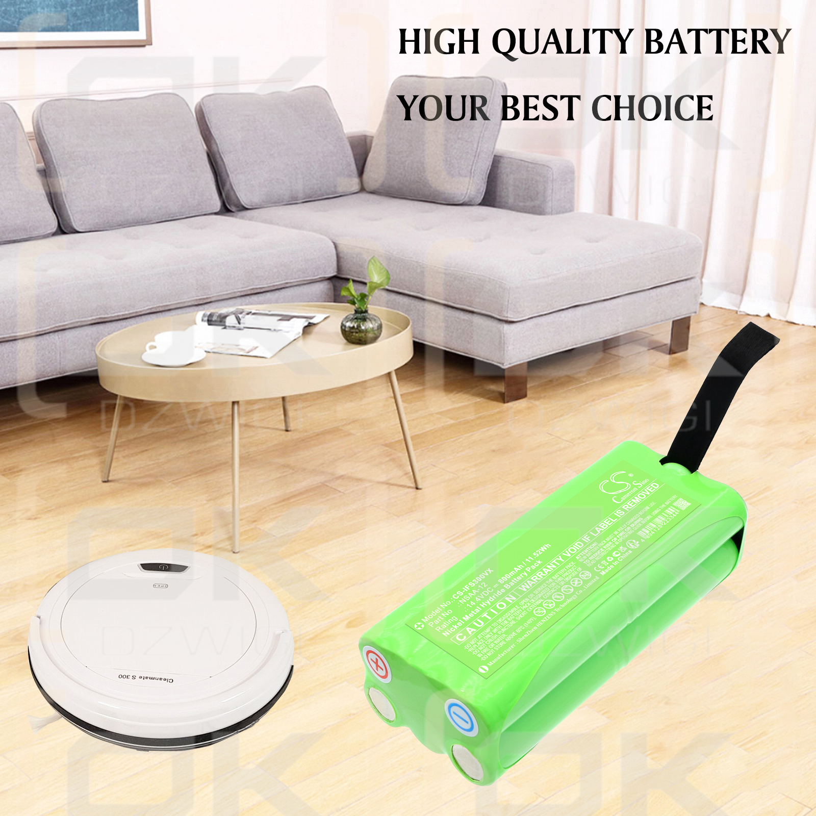 Infinuvo Cleanmate S400 / NSAA-12 800 mAh Ni-MH 14.4 V (Cameron Sino)