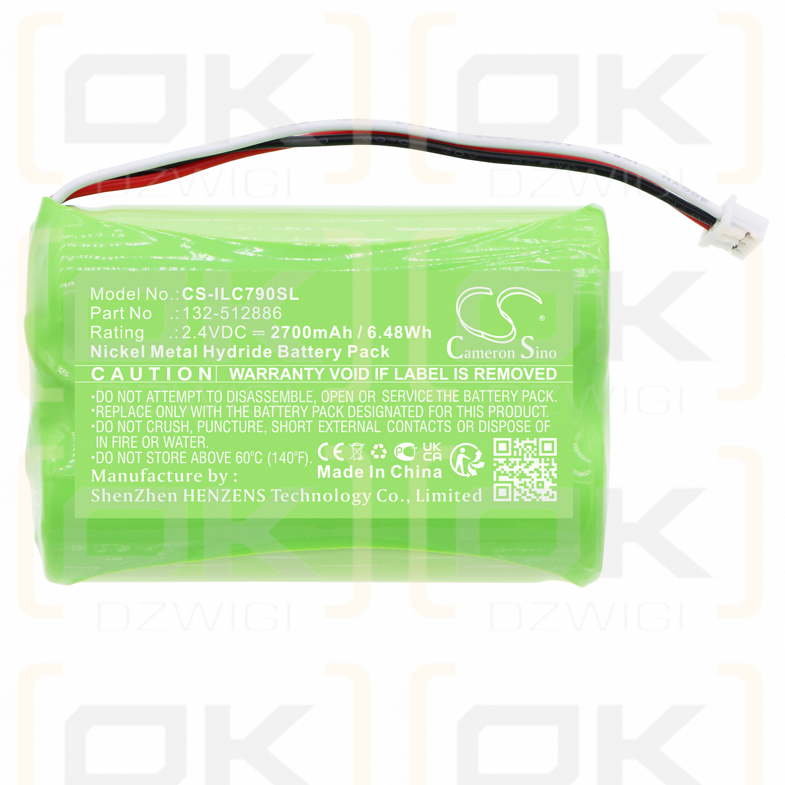 Dorma Kaba 790 Schlösser / PA000497 2700 mAh Ni-MH 2,4 V (Cameron Sino)