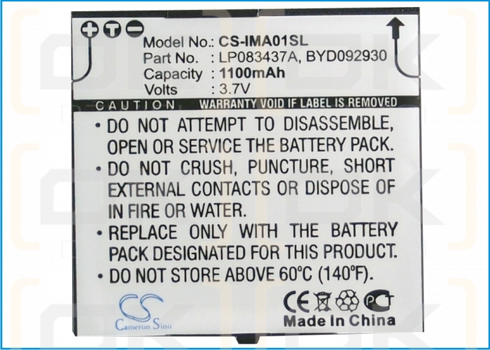 i-mate / LP083437A 1100mAh Li-ion 3.7V (Cameron Sino)