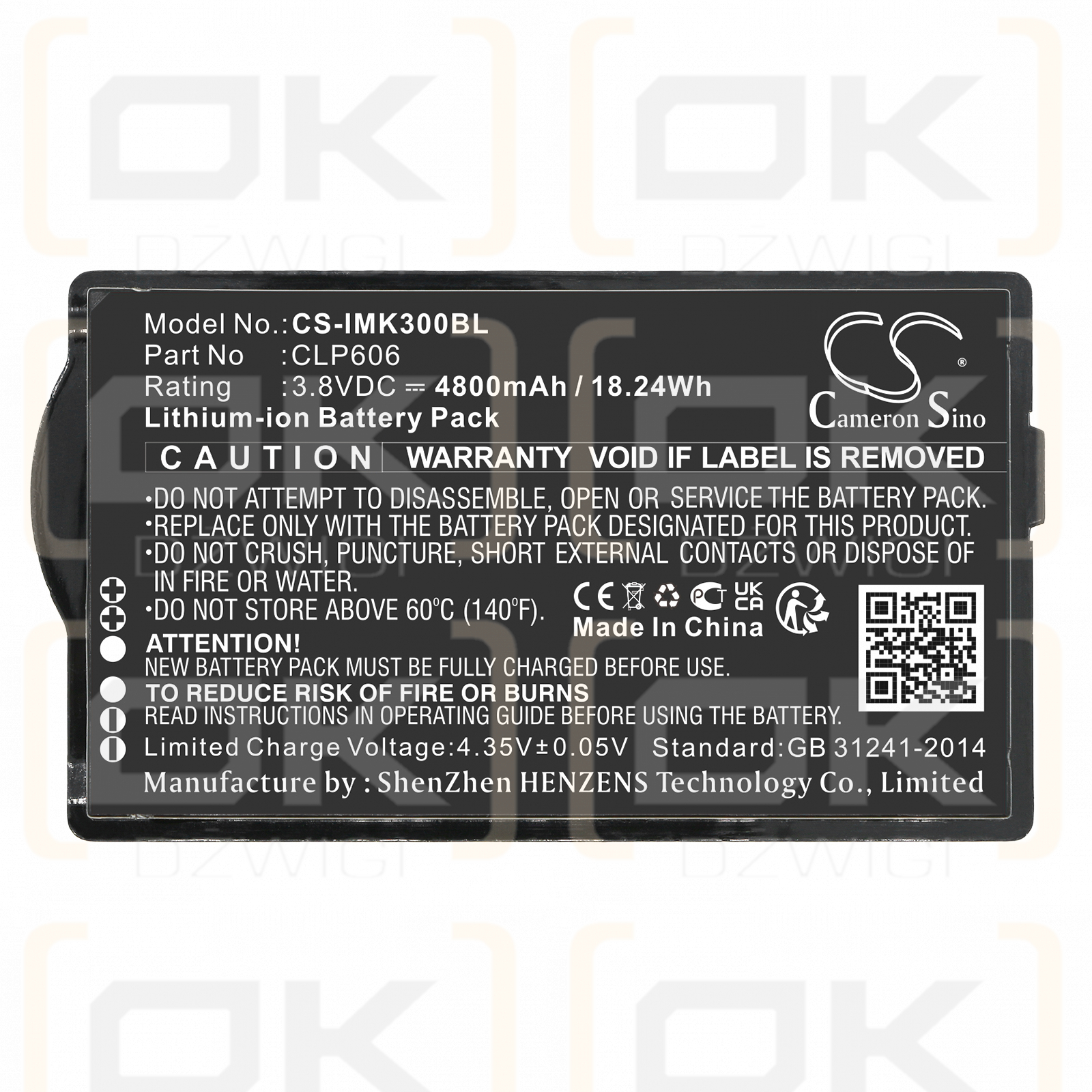 iData K3 / CLP606 4800mAh Li-ion 3.8V (Cameron Sino)