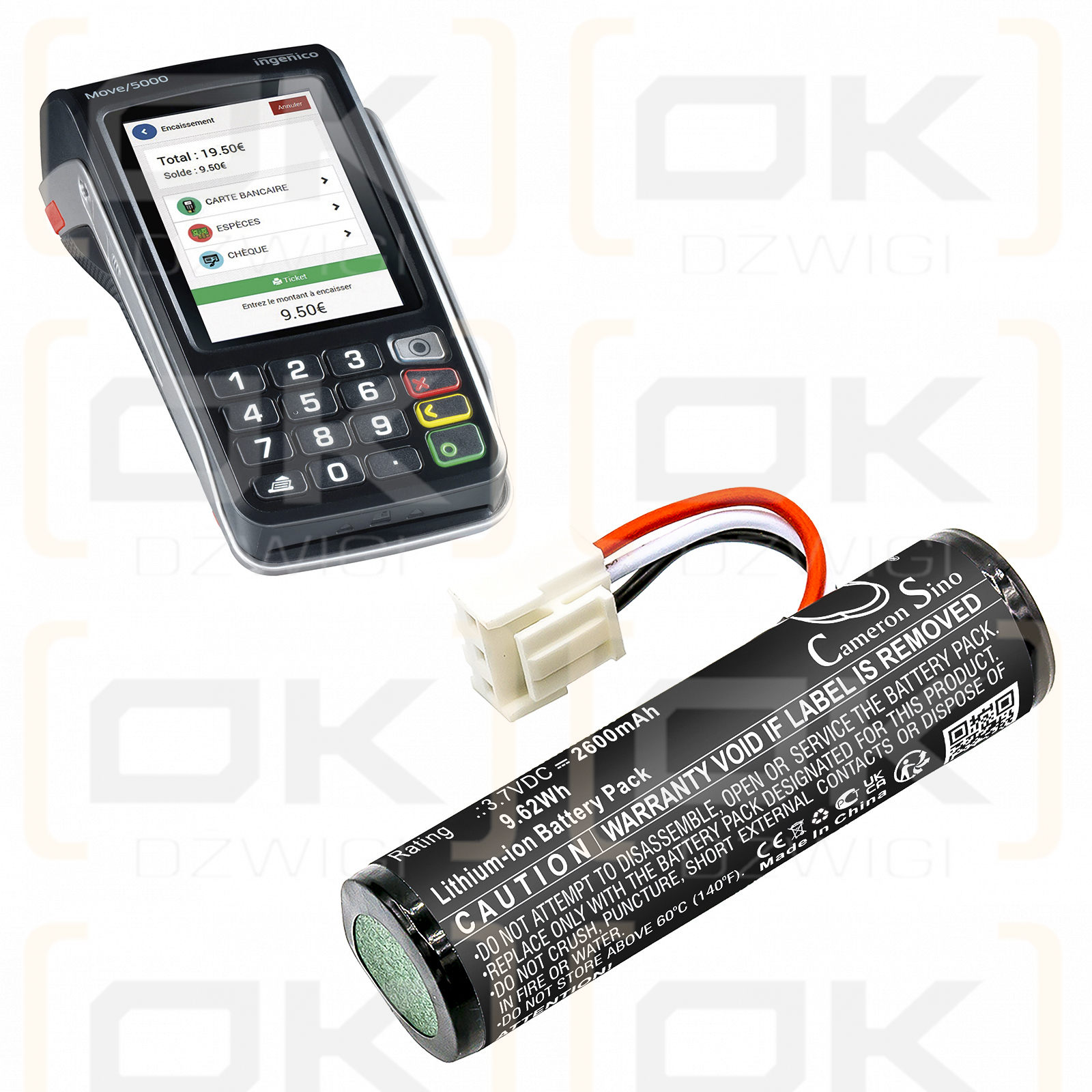 Ingenico Move 5000 Wifi / F12432566 3400mAh Li-ion 3.7V (Cameron Sino)