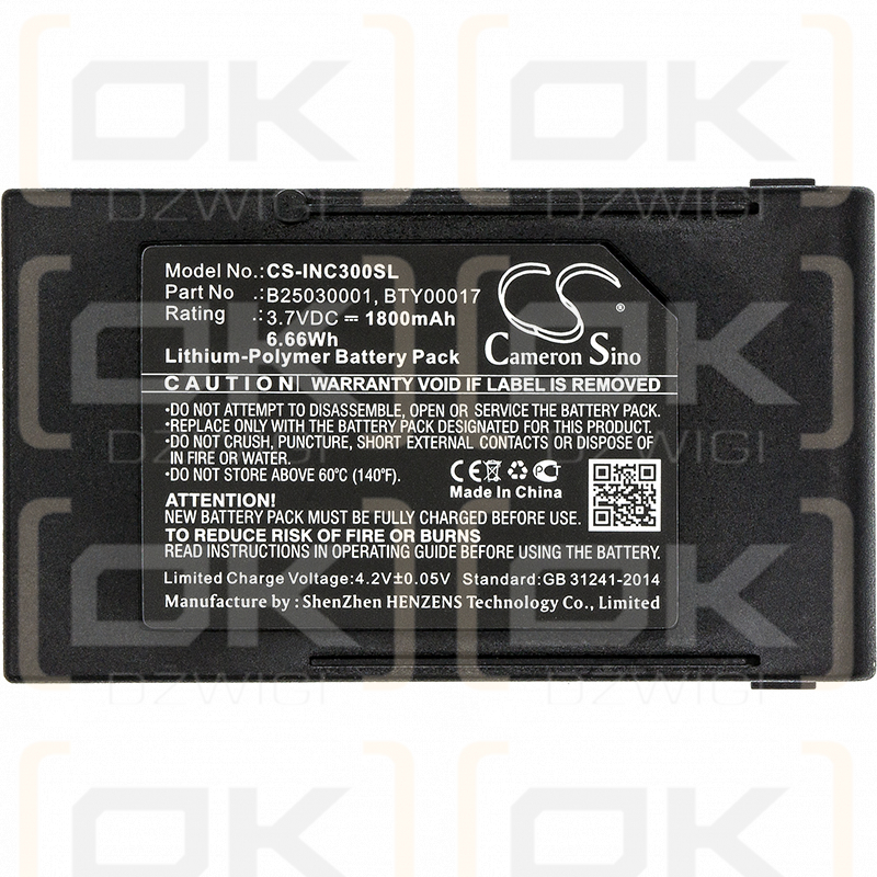 Ingenico DB Cox3 / B25030001 1800 mAh Li-Polymer 3,7 V (Cameron Sino)