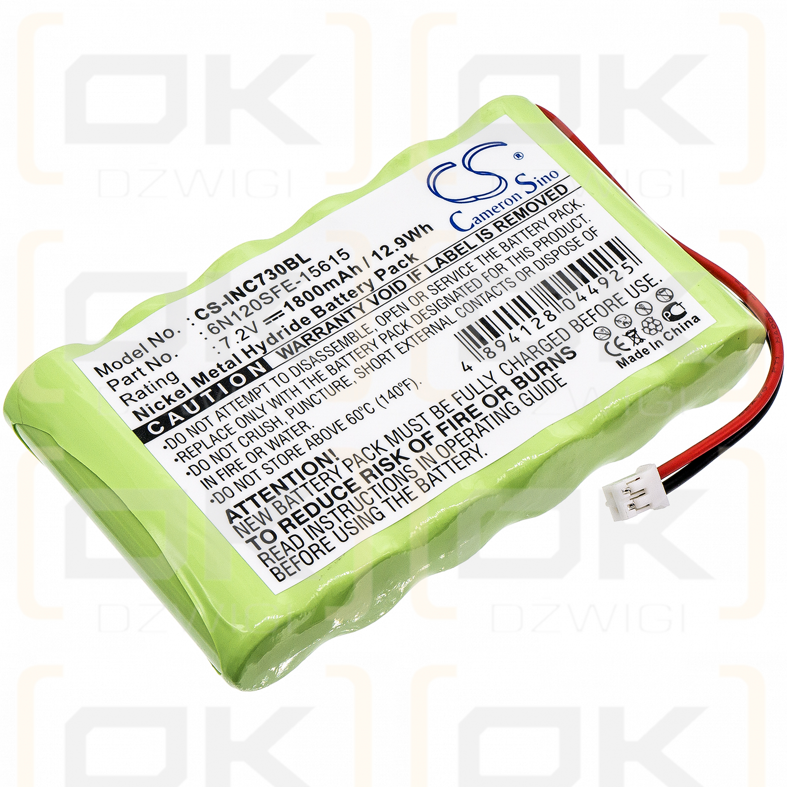 Ingenico Serie 7 / 6N120SFE-15615 1800mAh Ni-MH 7.2V (Cameron Sino)