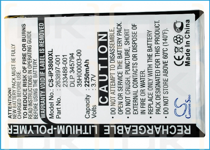 Bateria zamienna do HP iPAQ H3850 / 233488-001 2250 mAh Li-Polymer 3.7 V (Cameron Sino)