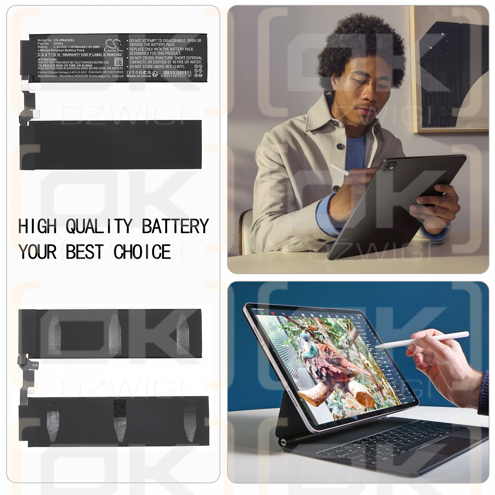 Apple iPad Pro 11 2024 / 0098S 8150 мАч литий-полимерный 3,84 В (Cameron Sino)