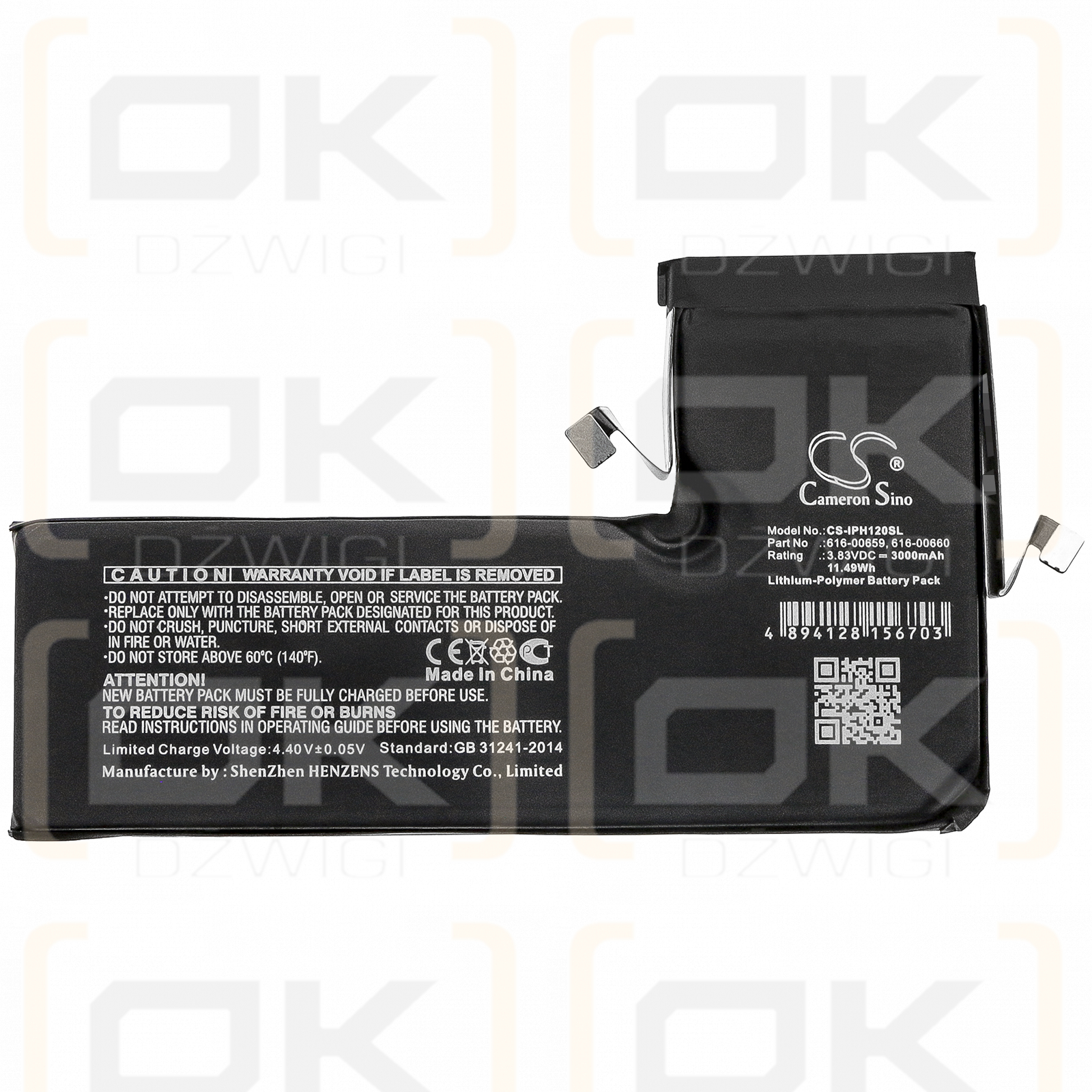 Apple A2160 / 616-00659 3000 mAh Li-Polymer 3,83 V (Cameron Sino)