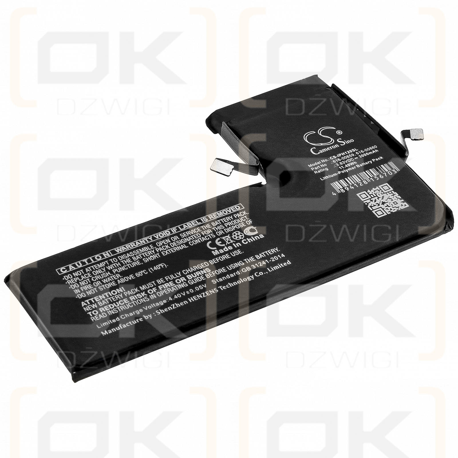 Apple A2160 / 616-00659 3000 mAh Li-Polymer 3,83 V (Cameron Sino)