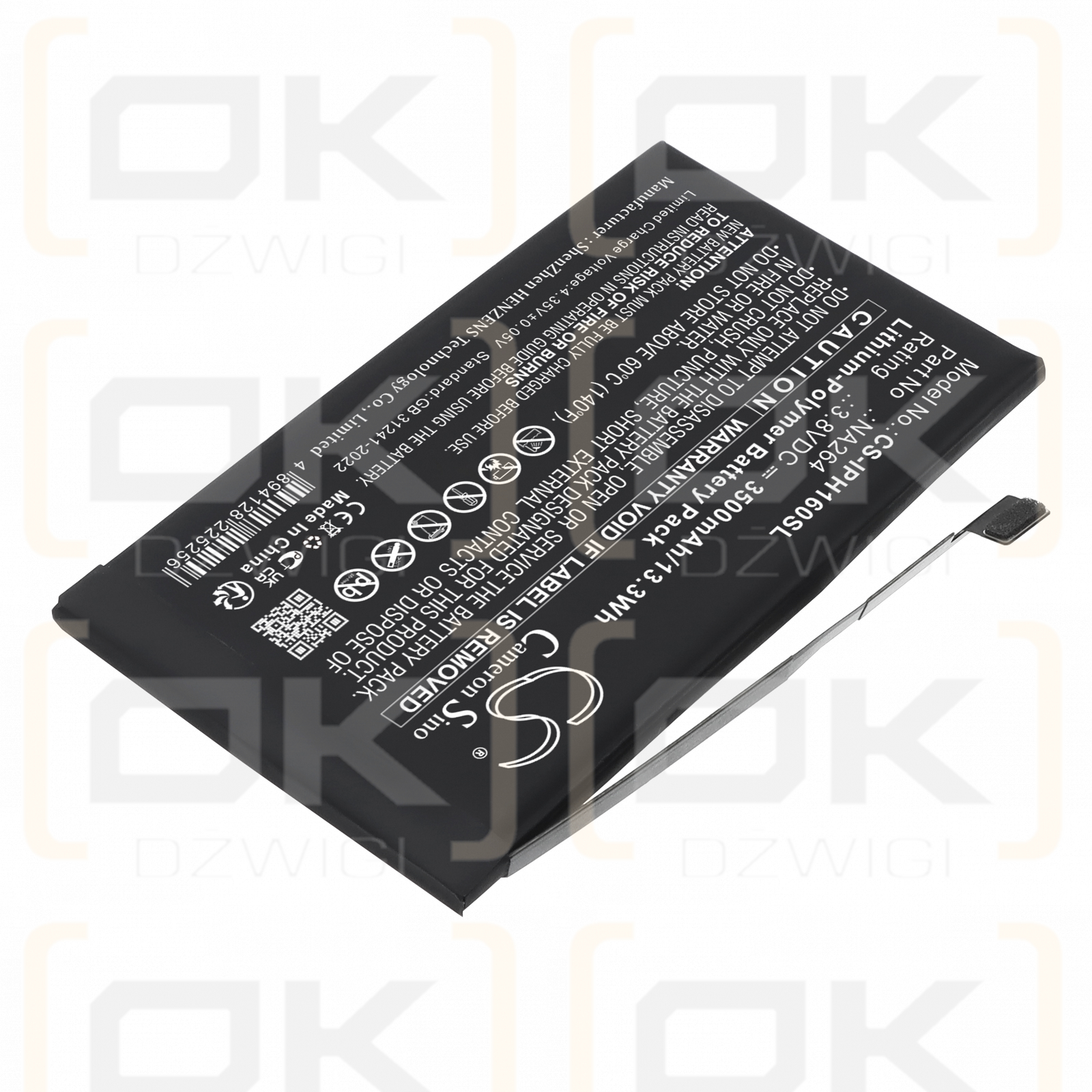 Apple iPhone 16 / NA264 3500 mAh Li-Polymer 3.8 V (Cameron Sino)