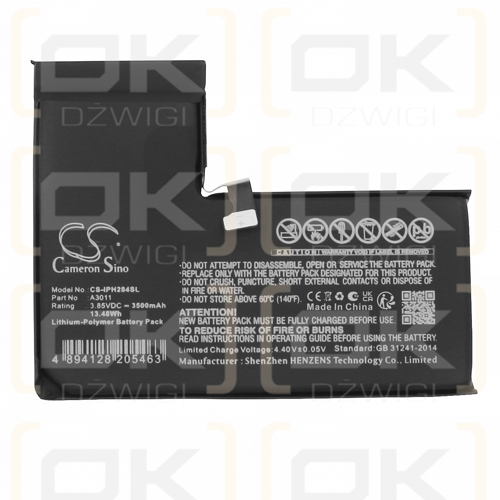 Сменный аккумулятор для Apple A3104 / A3011 3500 мАч Li-Polymer 3,85 В (Cameron Sino)