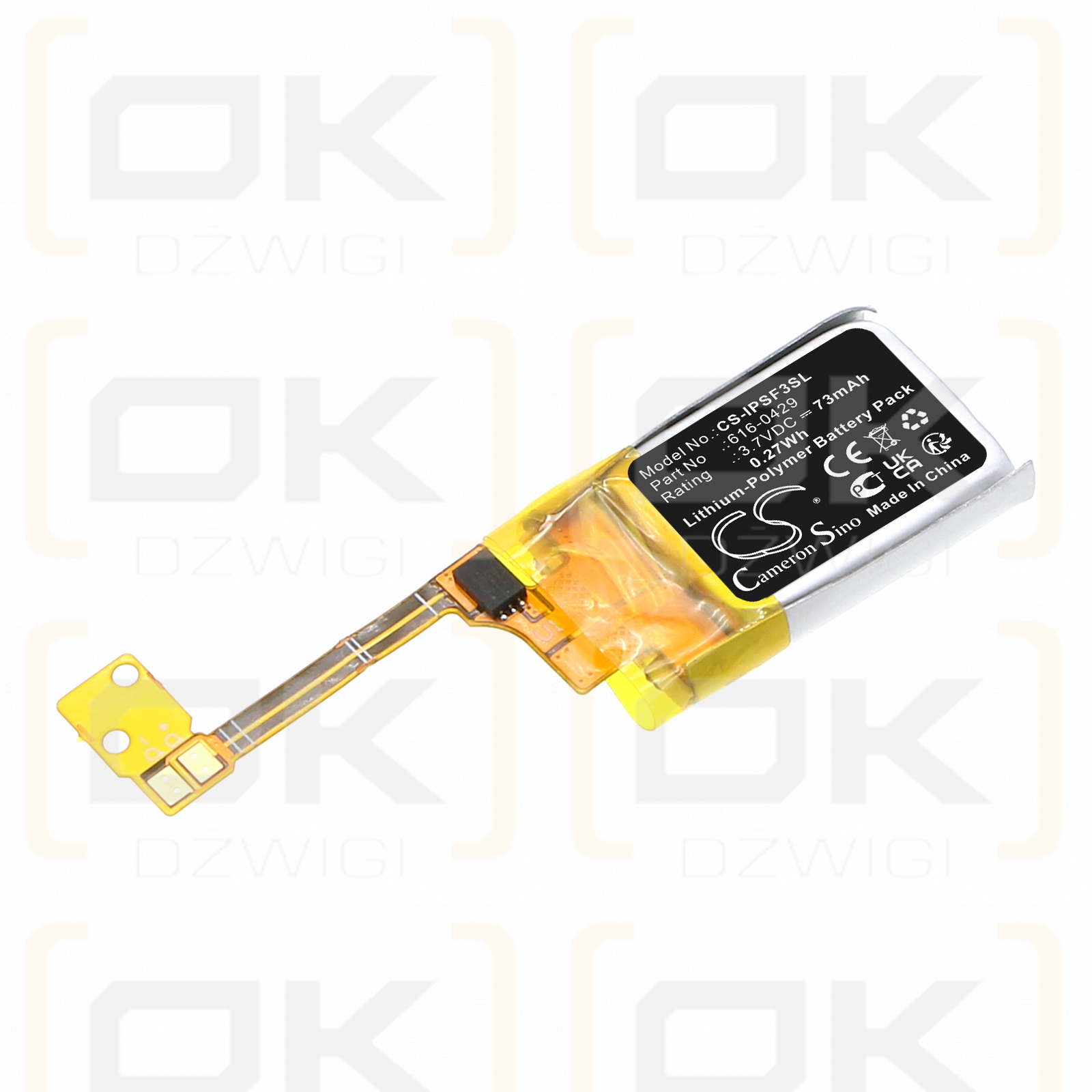 Apple iPod shuffle 3rd generation / 616-0429 73mAh Li-Polymer 3.7V (Cameron Sino)