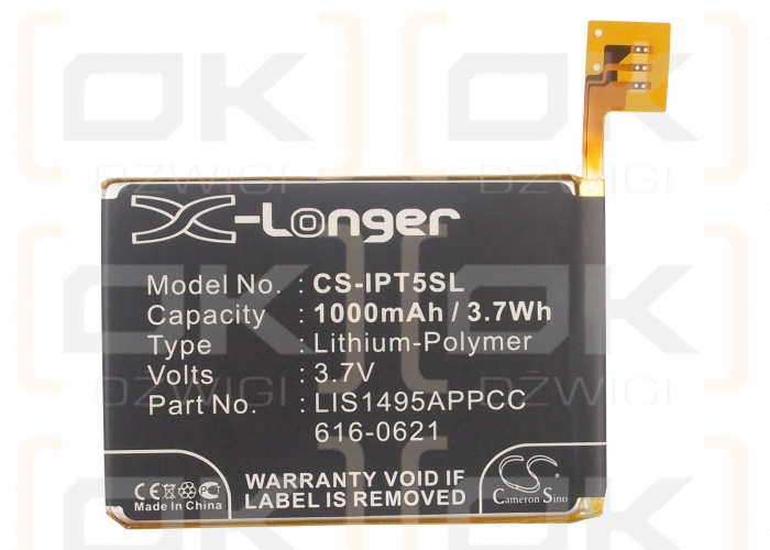 Apple iPod Touch 5ta generación / 616-0621 1000mAh Li-Polymer 3.7V (Cameron Sino)