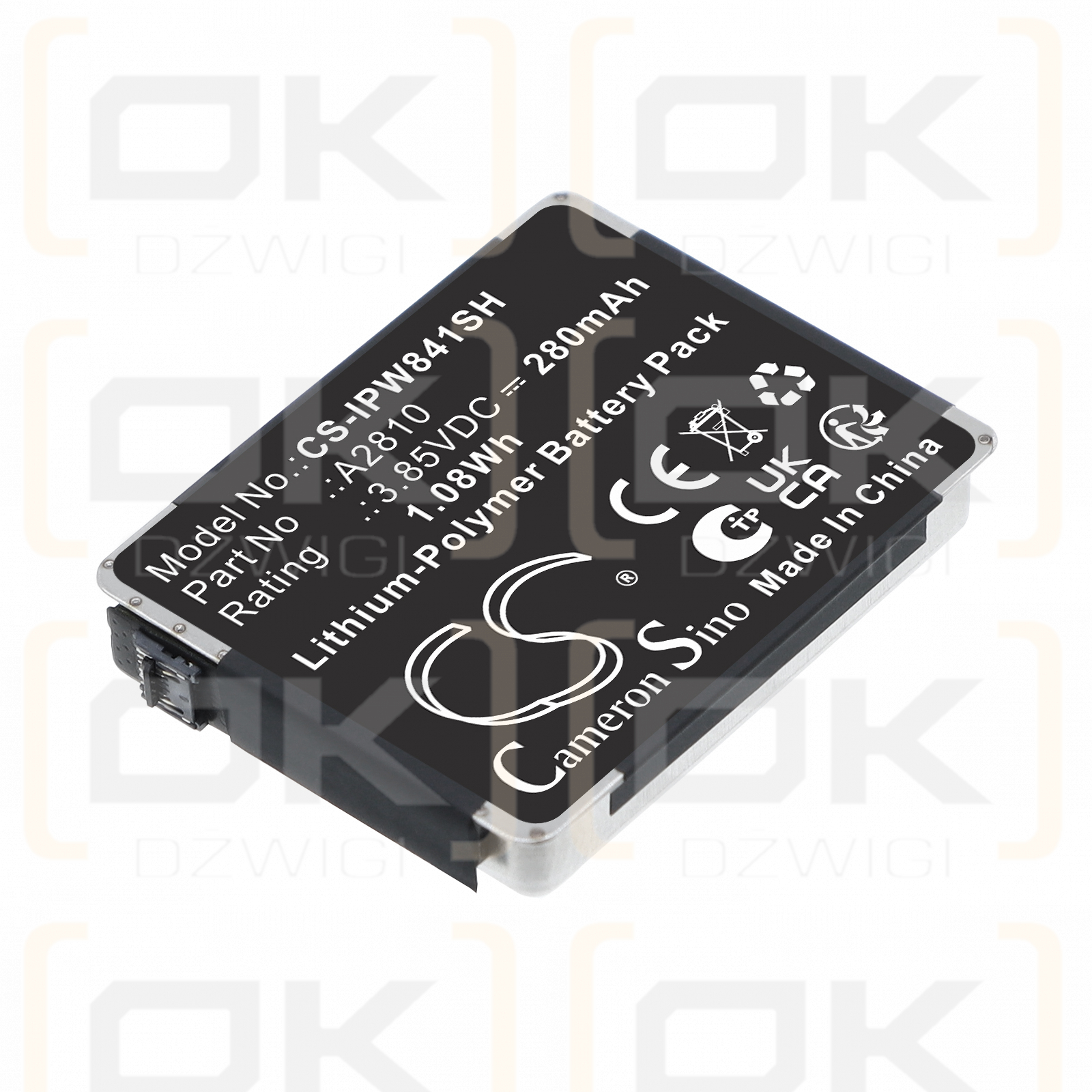 Apple Watch Serie S8 41 mm / A2810 280 mAh Polímero de litio 3,85 V (Cameron Sino)