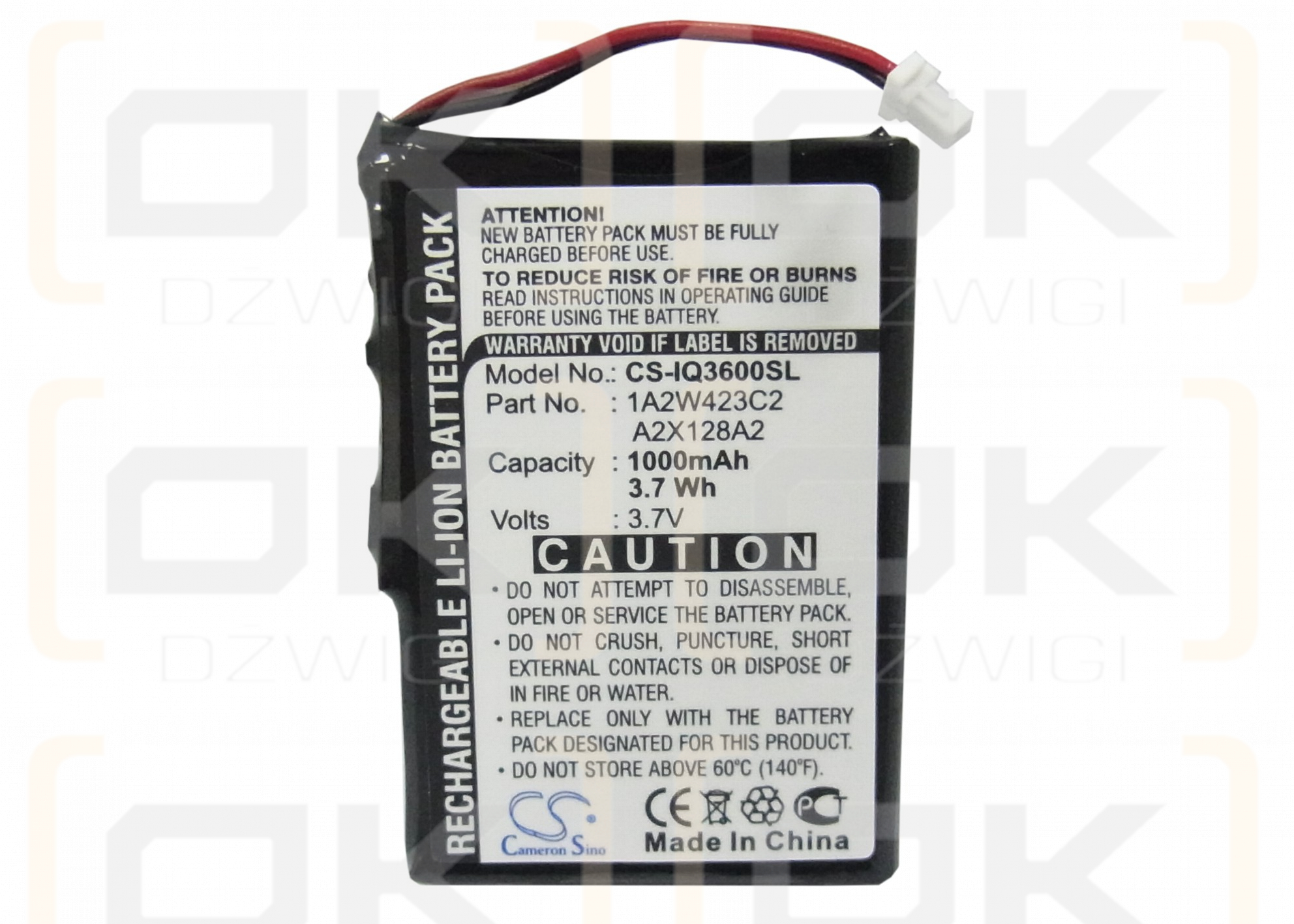 Garmin iQue 3600a / 1A2W423C2 1000mAh Li-ion 3.7V (Cameron Sino)