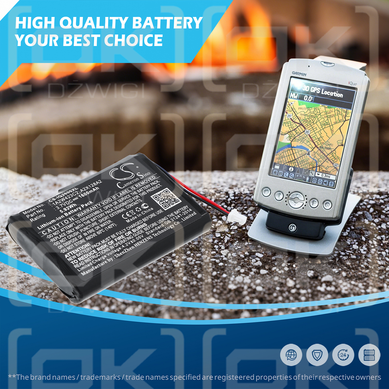 Garmin iQue 3600a / 1A2W423C2 1600 мАч литий-ионный 3,7 В (Cameron Sino)