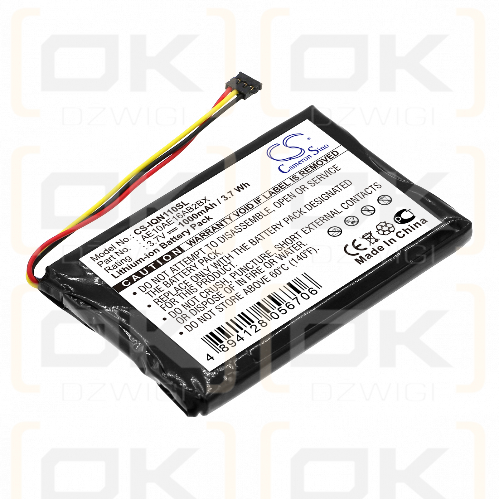 Garmin Nuvi 1100LM / AE10AE16AB2BX 1000mAh Li-ion 3.7V (Cameron Sino)