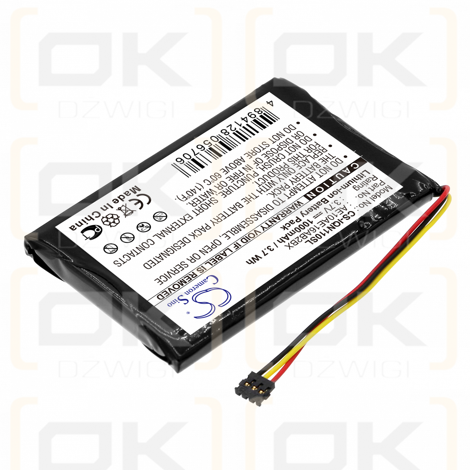 Garmin Nuvi 1100LM / AE10AE16AB2BX 1000mAh Li-ion 3.7V (Cameron Sino)